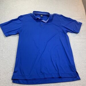 FootJoy Polo Mens XL Blue Performance Golf Shirt Short Sleeve Goat Logo FJ